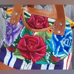 Colorful Leather Embroidered Women's Bag